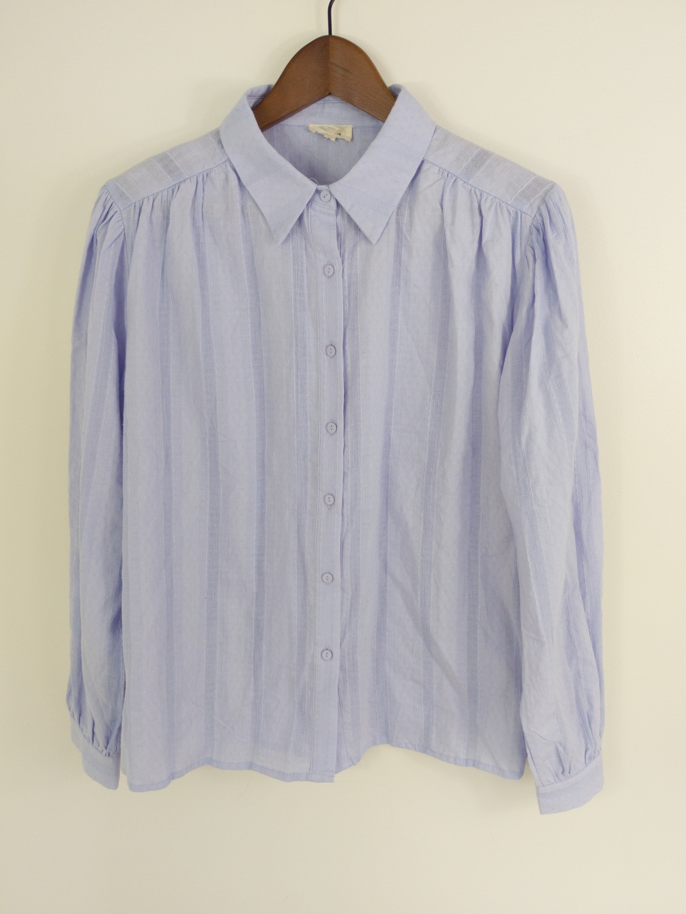 Atelier Evene Paris Pastel Lavender Dobby Stripe Blouse M/L